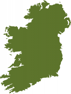 Map of Ireland with Galway pinpointed