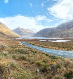 Samll country road winding through the mountains